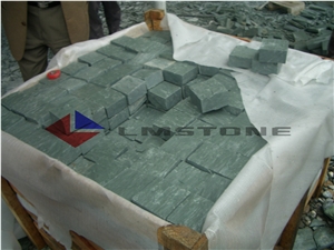 Green Slate Cube and Pavers