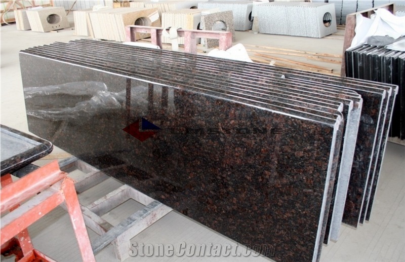 Tan Brown Granite Bath Countertop, High Polished Countertop Winggreen