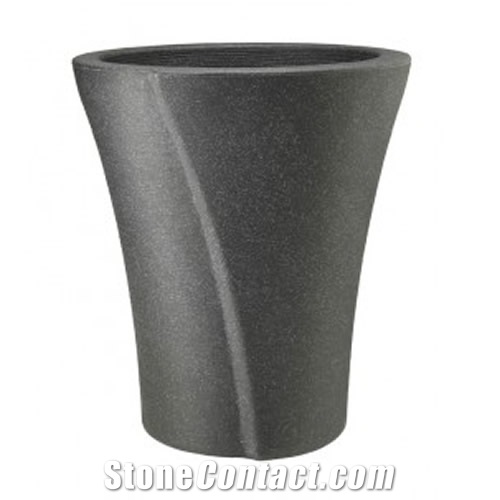 G654 China Impala Black Granite Mordern Design Flower Pot/ Garden Planrters