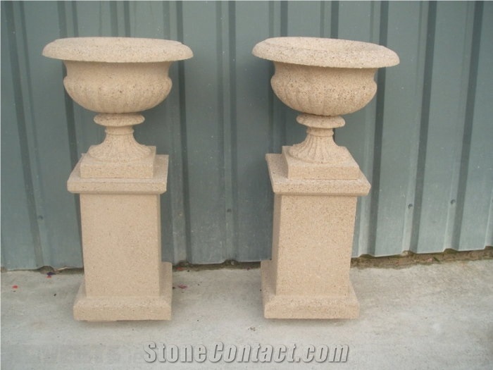 G682 Sunset Golden Yellow Granite Flower Stand/ Outdoor Planters/Exterior Planters Landscaping Decoration
