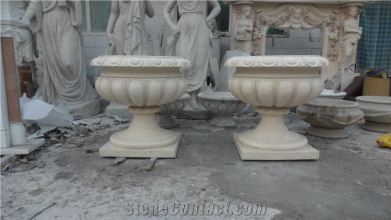 G682 Sunset Golden Yellow Granite Flower Stand/ Outdoor Planters/Exterior Planters