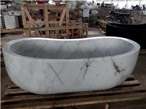 Guangxi White Marble Bathtub / Bathroom Bath Tubs Modern Design