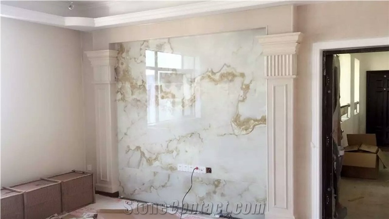 White Artificial Stone Wall Panel, Engineered Manmade Honeycomb Panels