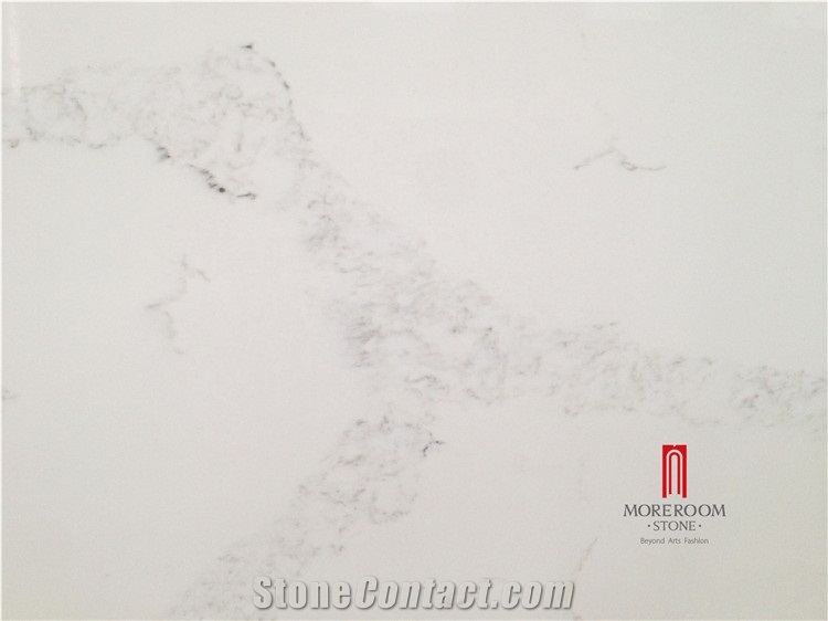Artificial Calacatta White Marble Look Quartz Stone Slab Price