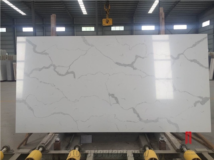 Calacatta White Quartz Stone Price, Engineered Stone Slabs & Tiles