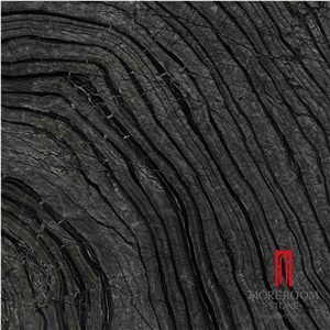 Discontinued Ancient Wood Vein Black Marble Look Ceramic Tile for Flooring Design