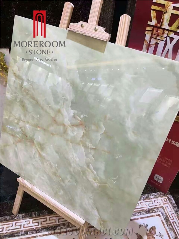 High Gloss Polished Snow White Porcelain Onyx Floor Tiles 60x60