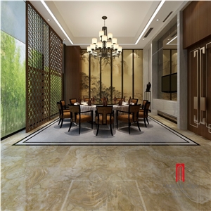 Onyx Pattern Orange Jade Onyx Porcelain Tile for Hotel and House Flooring