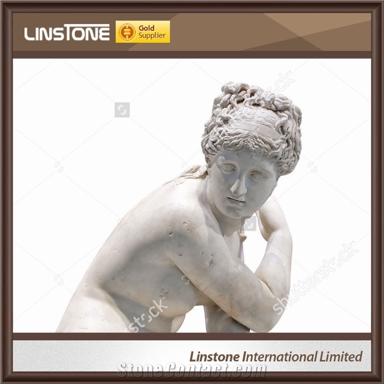 Full Size the World is Yours Stone Marble Sexy Woman Statue for Garden Park