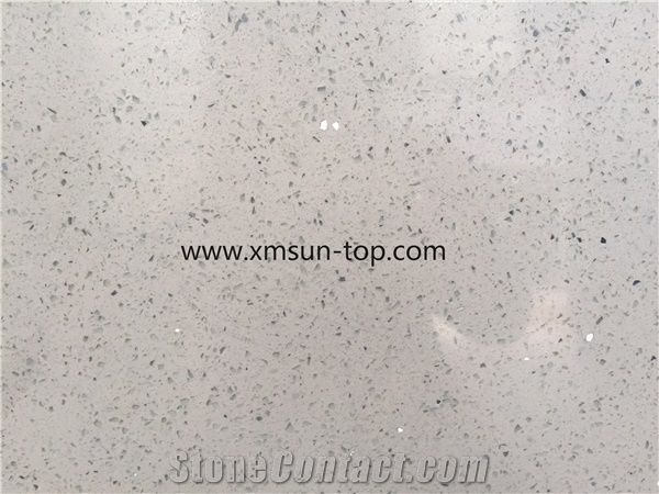 Artificial White Quartz Countertops Sparkling White Stone Kitchen