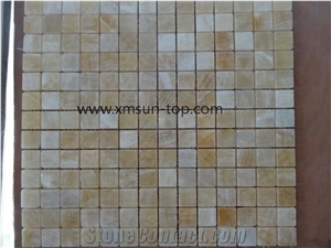 China Honey Onyx Mosaic Tiles, Agate Onyx Mosaic, Wall&Floor Mosaic, Interior Decoration, Customized Mosaic Tile, Mosaic Tile for Bathroom&Kitchen&Swimming Pool, Golden Onyx China