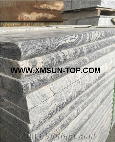 China Juparana Grey Granite Steps/G261 Granite Stair Riser/China Juparana Granite Stair Treads/China Juparana Grey Granite Staircase/Natural Stone Stair