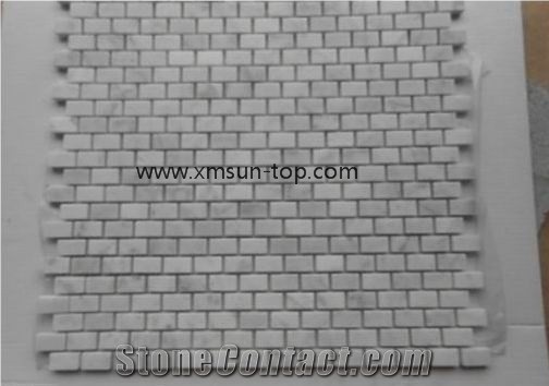 China White Marble Mosaic Tiles, Sun White Marble Mosaic, Wall&Floor Mosaic, Interior Decoration, Customized Mosaic Tile, Mosaic Tile for Bathroom&Kitchen&Swimming Pool, Ice White Marble