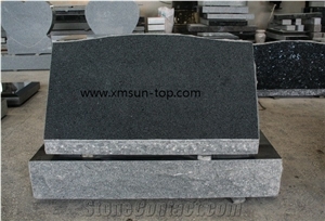 Chinese G654 Polished Tombstone & Monument, Dark Grey Grave Marker, China Impala Slant Marker, Padang Black, Sesame Black Granite Slant Grave, Nero Impala China Gravestone, Headstone