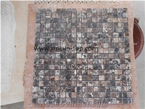 Dark Emperador Marble Mosaic Tiles, China Dark Brown Mosaic, Wall Mosaic, Floor Mosaic, Emperador Dark, Interior Decoration, Customized Mosaic Tile, Polished Mosaic Tile for Bathroom&Kitchen