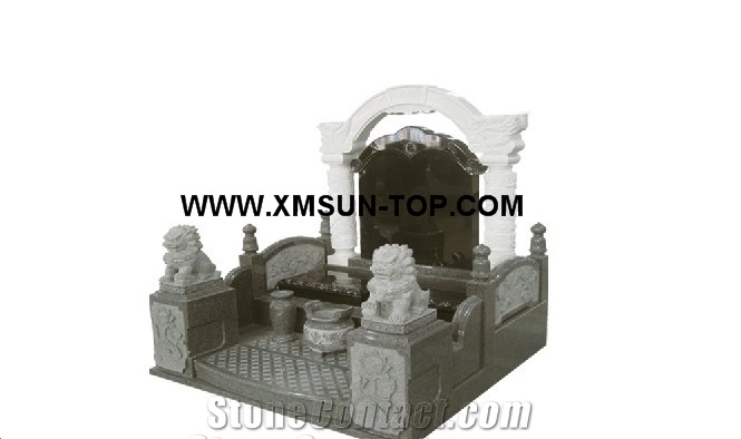 G603 Granite Japanese Style Monuments&Tombstones/Light Gray Granite Korean Style Monuments&Tombstone/Sesame White Granite Asian Style Monuments