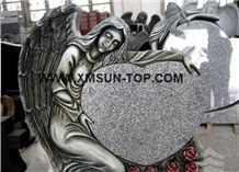 G603 Granite Tombstone & Monument Design/Western Style Monuments/China Grey Angel Monuments/Heart Tombstones/Sesame White Gravestone/Bacuo White Granite Headstones/Custom Monuments/Engraved Tombstones