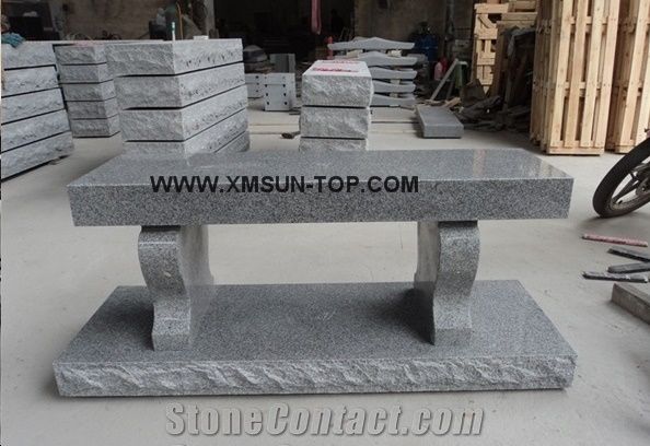 G603 Tombstone Monument Cemetery Bench Padang White Granite