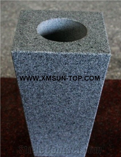 G633 Granite Vases/Light Grey Monumental Vases/Jinjiang Neicuo White Granite Tombstone Vases