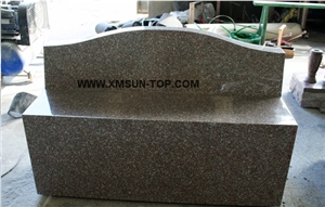 G663 Granite American Monumental Bench/Cherry Red Granite Memorial Bench/Luoyuan Cherry Flower Red Granite Tombstone & Monument Cemetery Bench/Pearl Red Granite Funeral Cremation Benches