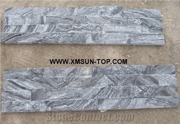 Grey Granite Stacked Stone Veneer/Cultured Stone for Wall Cladding/Grey Granite Culture Stone with Veins/Natural Stone Panel for Wall Covering/Stone Wall Decor