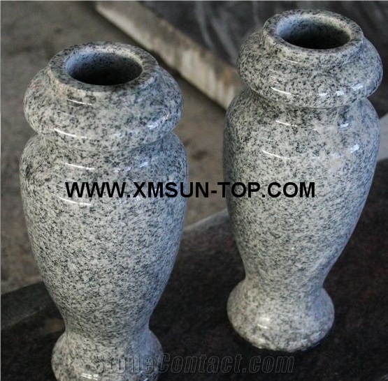 Light Gray G633 Granite Polished Monumental Vases/Bally White Granite Polished Round Monumental Vases/Jinjiang Neicuo White Granite Tombstone Vases/Granite Memorial Vases/Natural Stone Funeral Vase