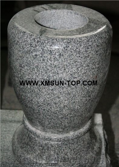 Light Gray G633 Granite Polished Monumental Vases/Bally White Granite Polished Round Monumental Vases/Jinjiang Neicuo White Granite Tombstone Vases/Granite Memorial Vases/Natural Stone Funeral Vase