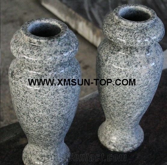 Light Gray G633 Granite Polished Monumental Vases Bally White