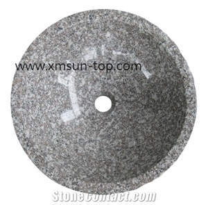 Luoyuan Bainbrook Brown Granite Basin, Luna Pearl Granite Sinks, G664 Granite Wash Basins, Black Spots Brown Granite Bathroom Top Sink, Vessel Sinks, Granite Washbasin, Purple Pearl, China Ruby Red