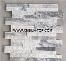 Multicolor Quartztite Cultured Stone/Mixed Color Thin Stone Veneer/Grey and White Natural Stone for Wall Cladding/Stacked Stone Veneer/Stone Panel for Wall Covering/Wall Decor