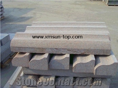 Padang Rosa Granite Kerb Stone, Chinese G636 Granite Kerbstone, Pink Cloudy Granite Curbstone, New Rosa Beta Granite Kerbs, Apple Pink Granite Road Stone, Side Stone, Exterior Landscaping Stone
