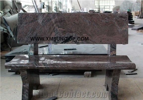 Paradiso Granite Tombstone & Monument Cemetery American Bench/Multicolor Monumental Bench/Stone Memorial Bench/Mixed Color Granite Funeral Cremation Benches