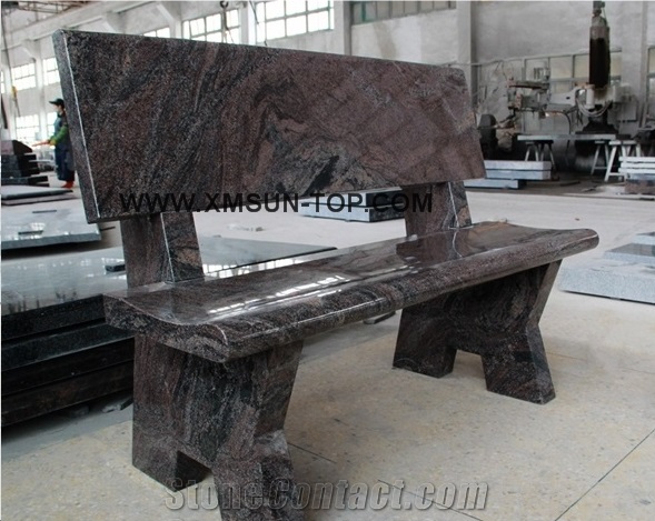Paradiso Granite Tombstone & Monument Cemetery American Bench/Multicolor Monumental Bench/Stone Memorial Bench/Mixed Color Granite Funeral Cremation Benches
