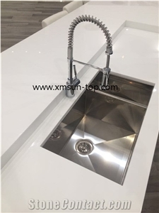 Pure White Nano Glass Kitchen Countertop, White Nano Crystallized Glass Stone Tops, Engineered Quartz Stone Countertop, Nano Glass Fabrication&Island Top&Bench Top&Custom Countertops