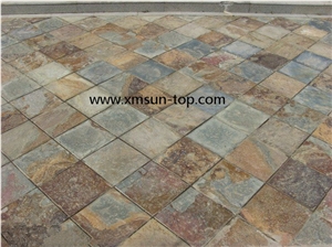 Rust Slate Paving Tile, Floor Covering, Multicolor Slate Pavement Tiles, Rusty Slate Cut to Size Pavement, Garden Stepping Pavements, Step Paving, Paving Sets, Walkway Pavers