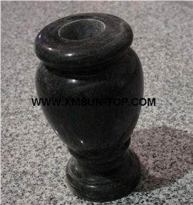 Shanxi Black Granite Polished Vases/Absolute Black Granite Monumental Vases/Diamond Black Granite Tombstone Vases/Black of North Mountain Granite Funeral Vase