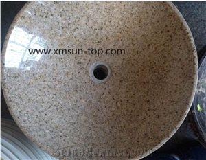 Sunset Gold Granite Basin, China G682 Sinks, Giallo Padang, Rust Yellow, Giallo Rustic Bathroom Top Sink, Vessel Sinks, Granite Washbasin, Golden Crystal, Golden Granite Basins