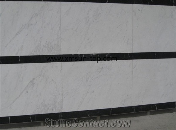 Volakas White Marble Steps&Stairs, White Marble Riser, Marble Stone Staircase, White Marble Indoor Stair Threashold, Light Grey Veins White Marble Step