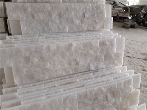 Pure White Wall Cladding Stone, White Wall Cladding Panel, Pure White Stacked Stone, Glue Cladding Panel