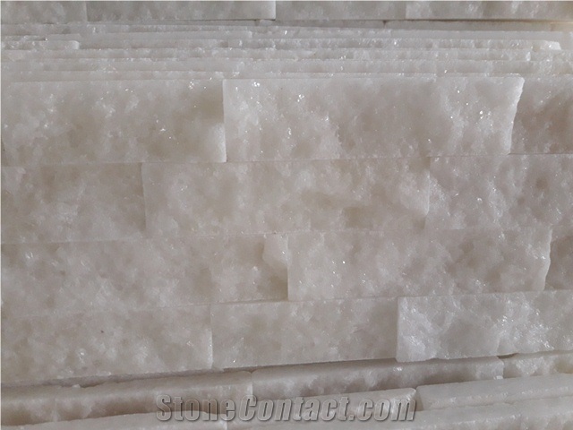 Pure White Wall Cladding Stone, White Wall Cladding Panel, Pure White Stacked Stone, Glue Cladding Panel