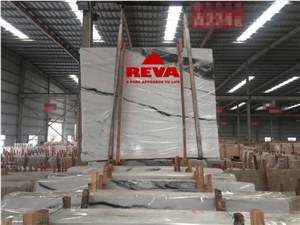 Polished Panda White Marble Slabs, Top Quality Panda White Marble Slabs, Light Veining Panda White Marble Slabs