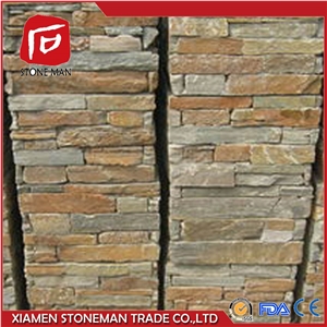 Natural Yellow Color Hot Sell China Culture Slate Stone Wall Cement Board Panel Decorative