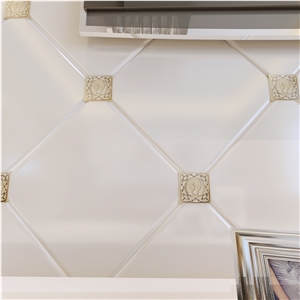 Pure White Nano Crystallized Stone Mosaic Tiles/Polished Mosaic Tile