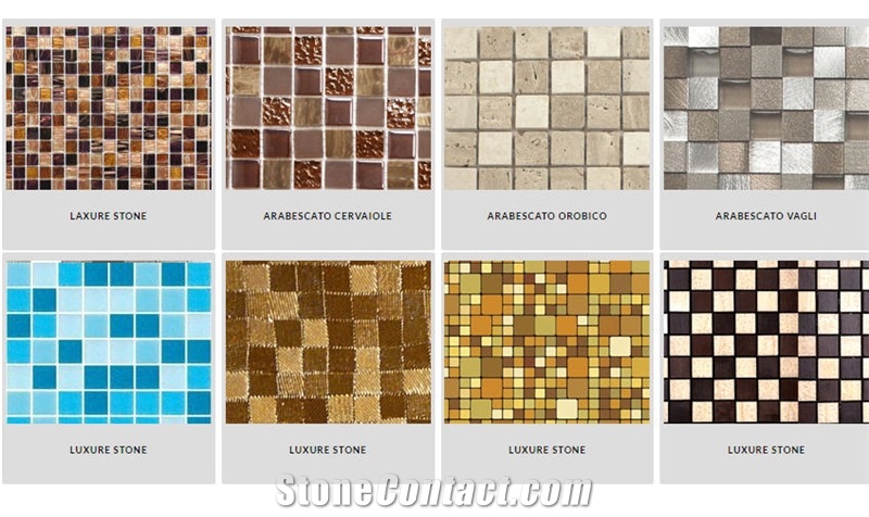 Glass Mosaic, Metal Mosaic Tiles