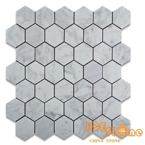 Bianco Carrara White Italy natural Marble Mosaics Hexagon/Basketweave/Chevron/Fish Bone/Mini Versaille/Polished