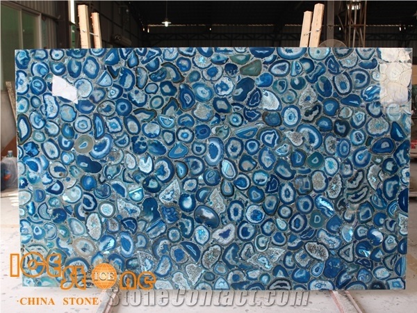 Blue Agatona Precious Stone and Semi-Precious Tile and Slabs
