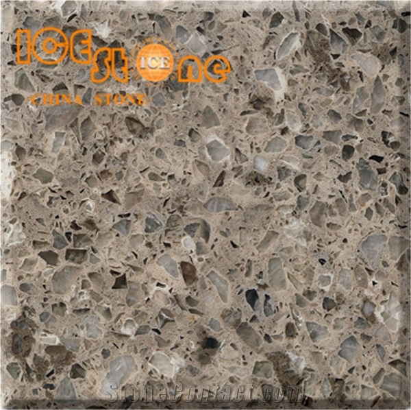 Brown Color/Marble Look Quartz Stone Solid Surfaces Polished Slabs Tiles Engineered Stone Artificial Stone Slabs for Hotel Kitchen,Bathroom Backsplash Walling Panel Customized Edge/Countertop