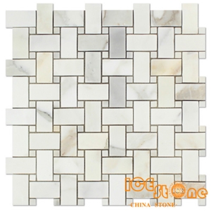 Calacatta Gold Marble Mosaics Hexagon/Basketweave/Chevron/Fish Bone/Mini Versaille/Polished