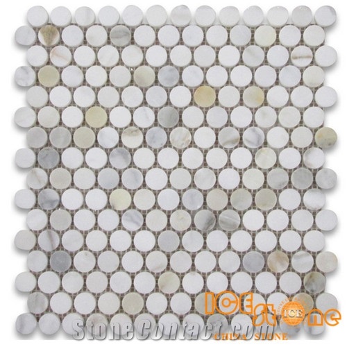 Calacatta Gold Penny Round Marble Mosaic Tile/Calacatta Gold Penny Round Marble Floor Mosaic