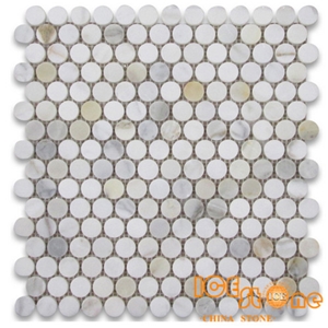 Calacatta Gold Penny Round Marble Mosaic Tile/Calacatta Gold Penny Round Marble Floor Mosaic